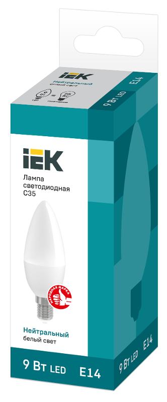 Лампа светодиодная LED 9Вт 230В 4000К E14 свеча | LLE-C35-9-230-40-E14 | IEK — миниатюра 3