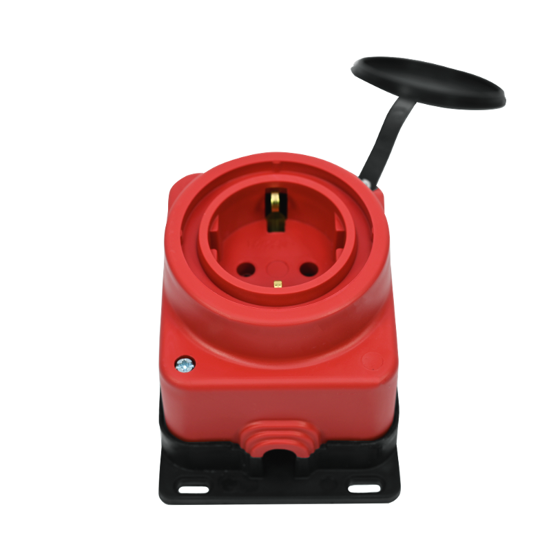 Колодка 1 гнездо 2К+З каучуковая 16А/250В IP44 Красная MultiSet | MST4403RD | SE — миниатюра 4