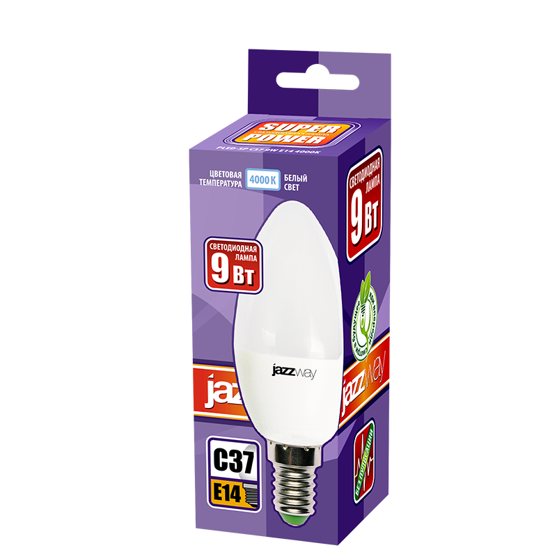 Лампа светодиодная PLED- SP C37 9w E14 4000K-E | .5019034 | Jazzway — миниатюра 2