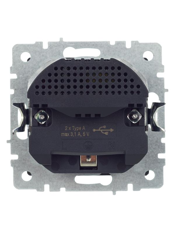 BRITE Розетка с заземлением со шторками 16А с USB A+A 3,1А РЮш10-2-БрС сталь | BR-R14-16-U21-D31-K46 | IEK — миниатюра 4