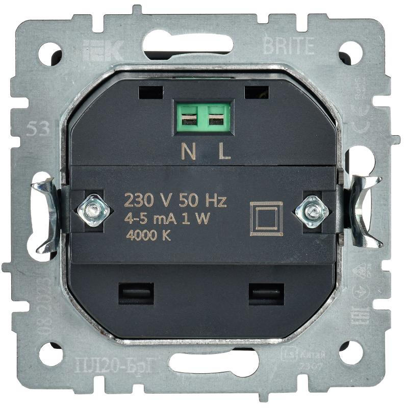 BRITE Подсветка LED встраиваемая ПЛ20-БрГ графит | BR-FL20-K53 | IEK — миниатюра 3