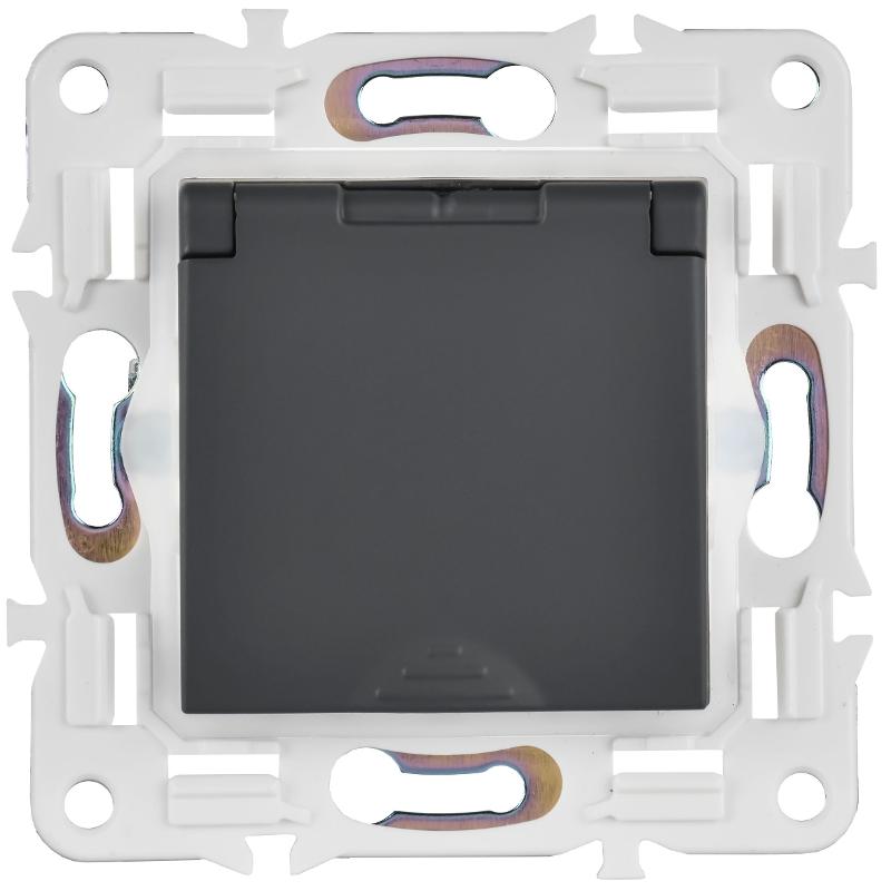 SKANDY Розетка з/к/ш кр. 16А IP44 SK-R11G графит | SK-R16-16-44-K53 | IEK — миниатюра 2