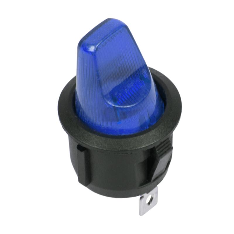 Выключатель клавишный круглый 12V 16А (3с) ON-OFF синий с подсветкой | 36-2591 | REXANT — фото 1 | Sento