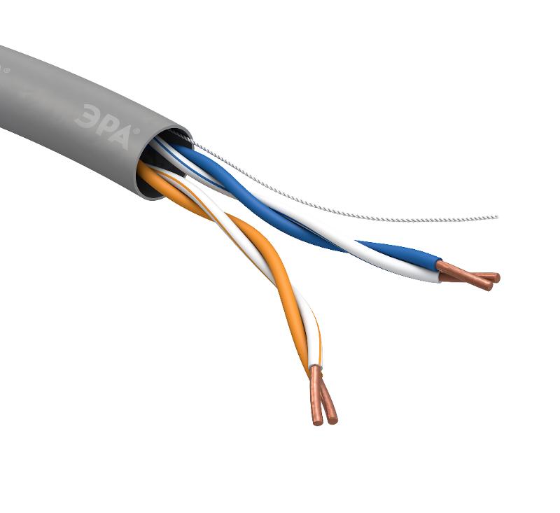 ЭРА Кабель витая пара U/UTP 2x2x24AWG Cat5e CU PVC 305м SIMPLE | Б0044425 | ЭРА — миниатюра 3