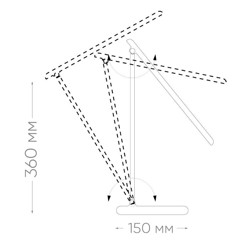 Светильник настольный складной, диммируемый, 10W,100-240V, 4000К, 360*150*150 мм, черный DE1725 | 29860 | FERON — миниатюра 3
