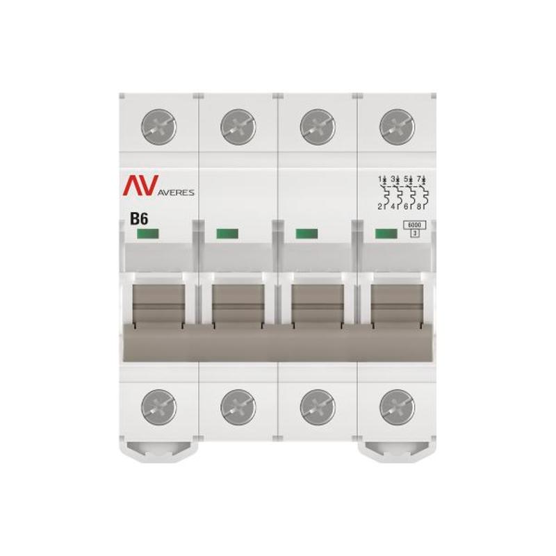 Выключатель автоматический четырехполюсный AV-6 6А B 6кА AVERES | mcb6-4-06B-av | EKF — миниатюра 9