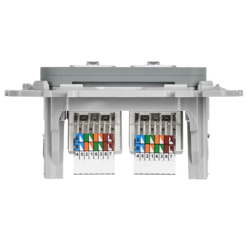 FLITE Розетка 2-ая компьютерная RJ45 кат.5Е UTP РК5е-2-0-ФлС серый | FI-K22-1-K03 | IEK — миниатюра 4