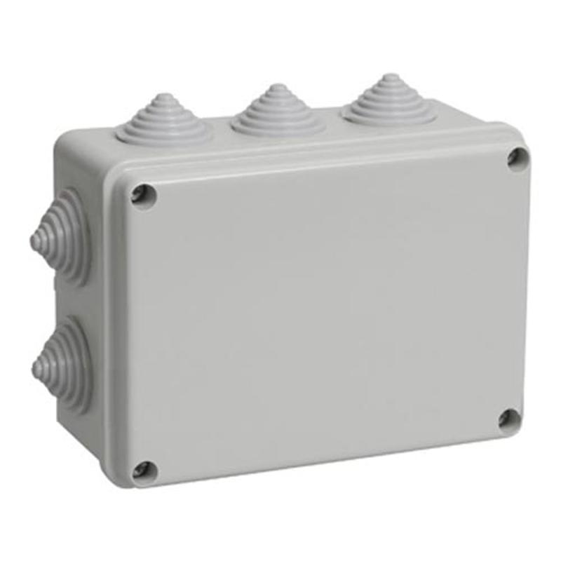 Коробка распределительная КМ41242 для о/п 150х110х70 мм IP55 (RAL7035, 10 гермовводов) | UKO10-150-110-070-K41-55 | IEK — миниатюра 2