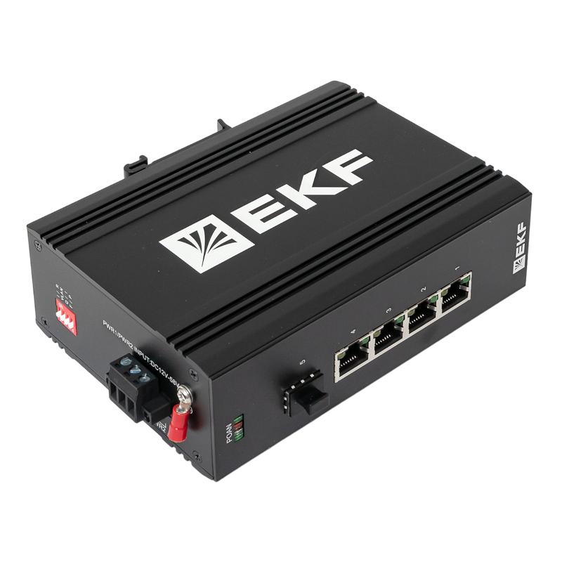 Промышленный неуправляемый коммутатор U-1GX/SFP-4GTP, 1 порт 1000Base-X SFP, 4 порта 10/100/1000Base-T(X) RJ45 c PoE, монтаж на динрейку TSX |TSX-U-1G — миниатюра 9
