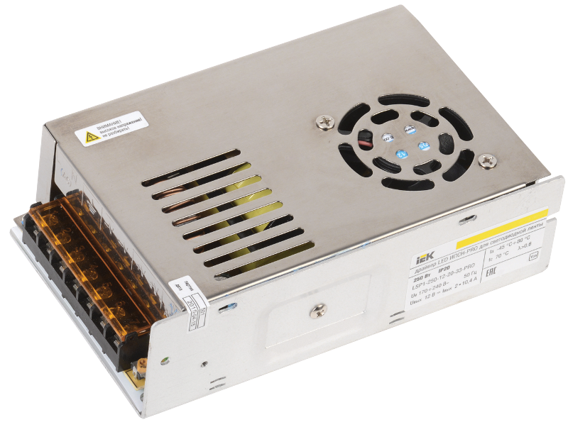 Драйвер для светодиодных лент LED ИПСН-PRO 360Вт 12В IP20 блок-клеммы | LSP1-360-12-20-33-PRO | IEK — миниатюра 2