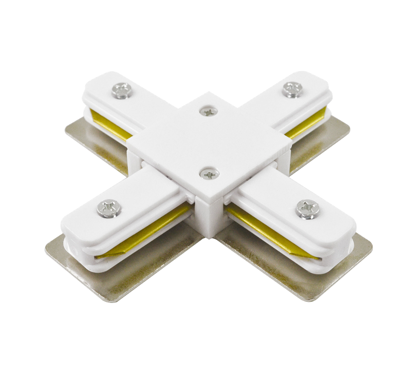 Коннектор для накладного шинопровода PTR CX-WH белый X -образный | 5010888 | Jazzway — Jazzway