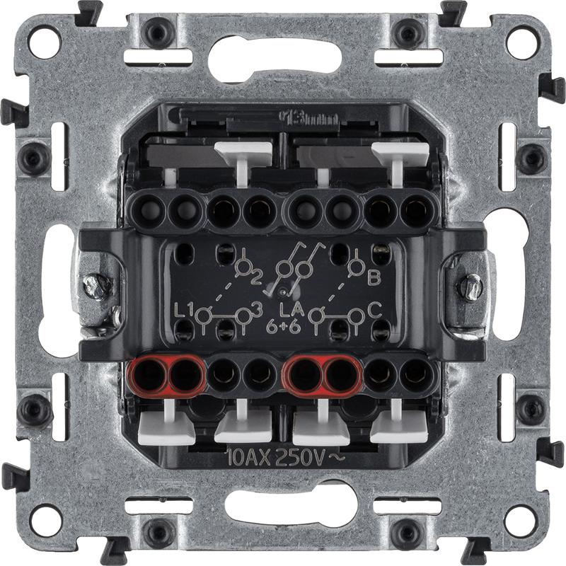 Valena LIFE DIY Алюминий Переключатель 2-клавишный 10А 250В — миниатюра 2