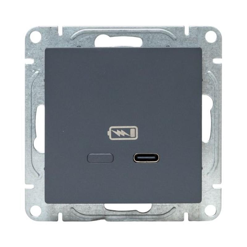 Механизм розетки USB-С, быстрая, графит Эпика  |UP1-SOG-USBCF| EKF — миниатюра 6