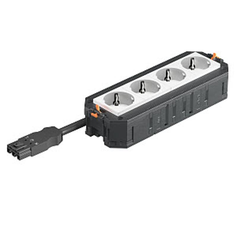Рамка 4-модульная с розетками 4 белые 16А 250В 2К+З, штекер WINSTA MIDI | 7404619 | OBO Bettermann — миниатюра 2
