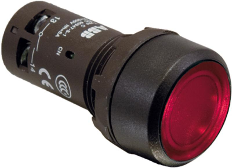 Кнопка с подсветкой CP1-13R-01 красная 220В AC/DC с плоской клавишей без фиксации 1НЗ | 1SFA619100R1341 | ABB — ABB