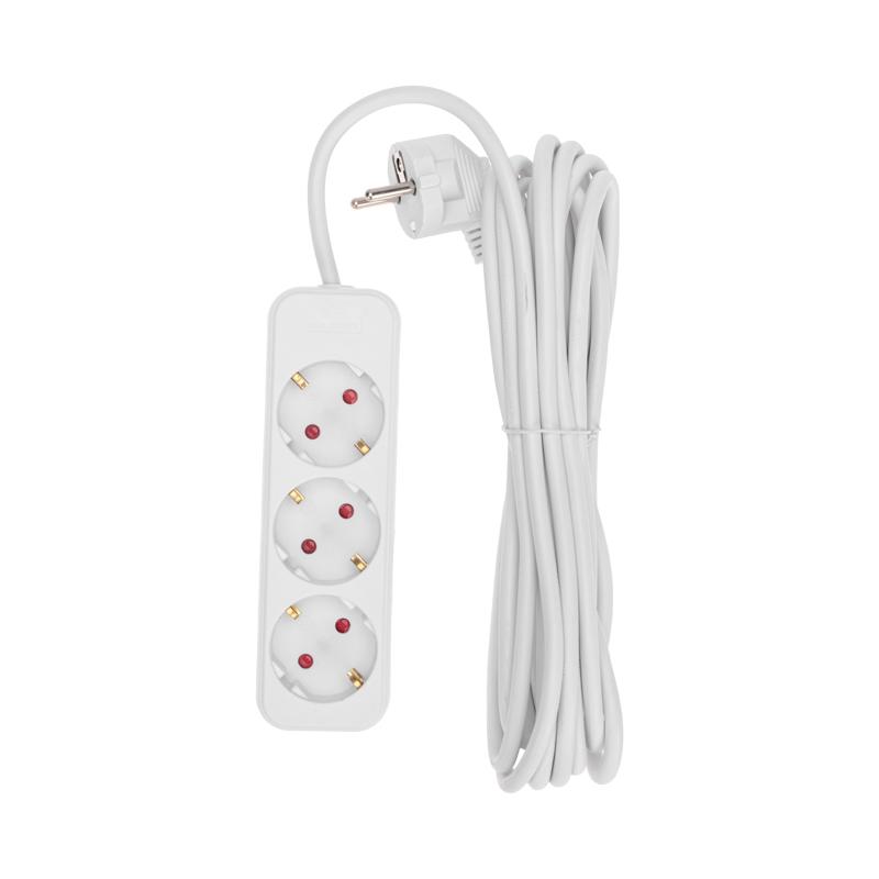 Удлинитель STANDARD 3 гнезда, 5м, 3х1,0мм², с/з, белый | 13-4011 | REXANT — REXANT