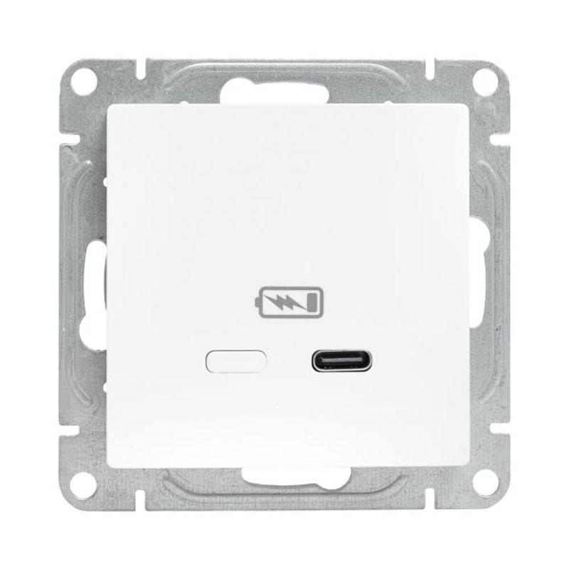 Механизм розетки USB-С, быстрая, белый Эпика EKF | UP1-SOW-USBCF | EKF — миниатюра 2