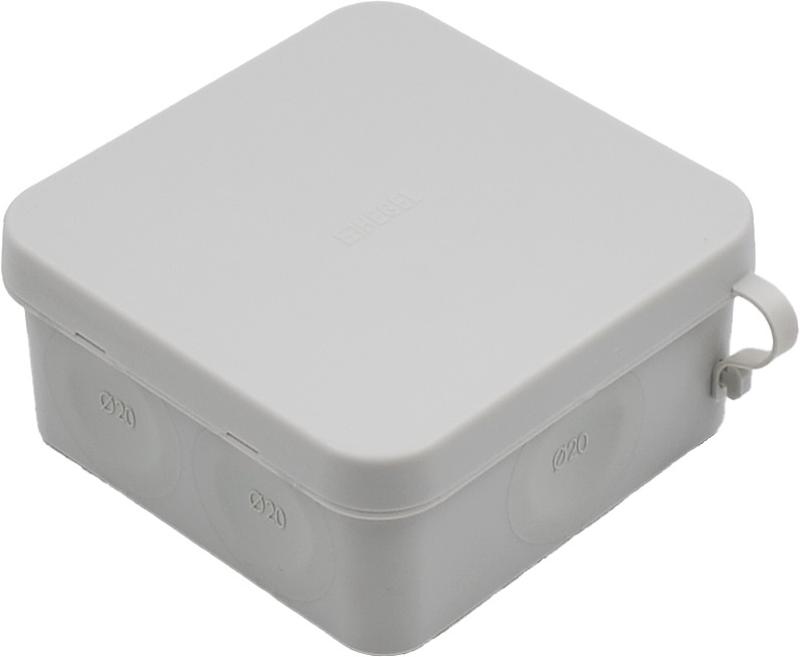 Коробка разветвительная (серая) 85х85х40 двухкомпонентная  IP66 стойкая к УФ с поводком | КР2403 | HEGEL — HEGEL