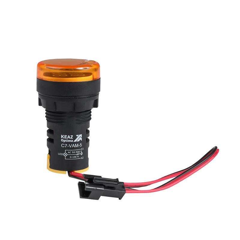 Индикатор тока и напряжения OptiSignal Compact D22 C7-VAM-5 желтый 50-500 В AC/0-100 A AD22VAM | 375700 | КЭАЗ — КЭАЗ (Курский электроаппаратный завод)