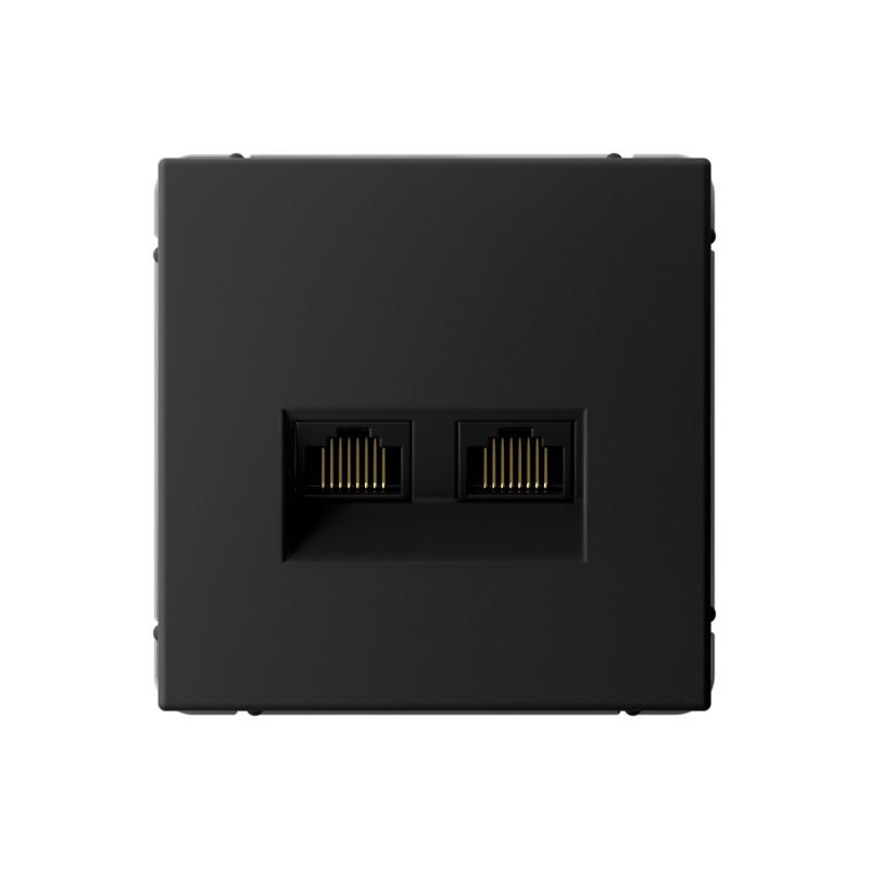 ArtGallery Карбон Розетка двойная компьютерная RJ45+RJ45, кат.6А, механизм | GAL001088 | SE — Systeme Electric