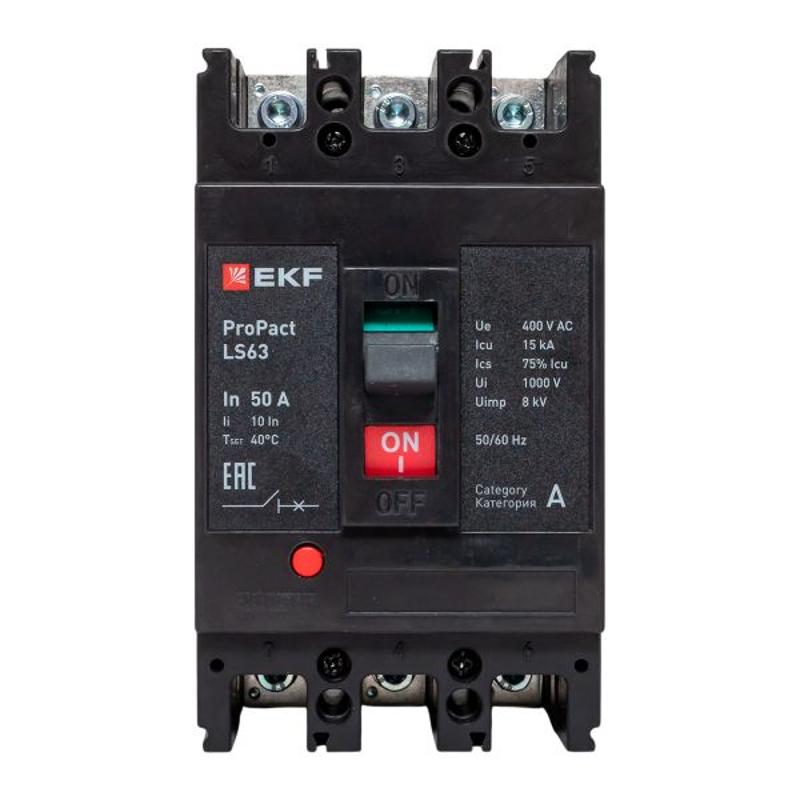Выключатель автоматический LS63 15кА 3P 50А ProPact | mccb-63-15-3-50-ls | EKF — миниатюра 2