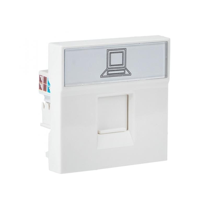 Розетка RJ45, категории 5е (ширина 2 модуля) | E2MK015E-135-10 | EKF — EKF