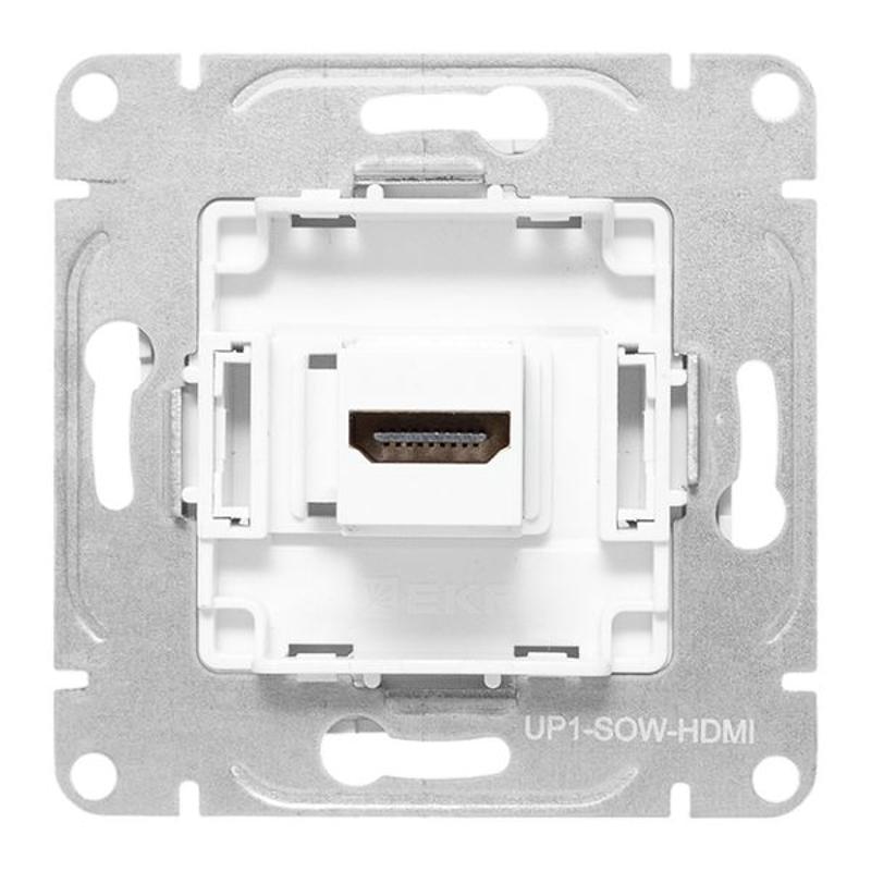 Механизм розетки HDMI, белый Эпика EKF | UP1-SOW-HDMI | EKF — миниатюра 7