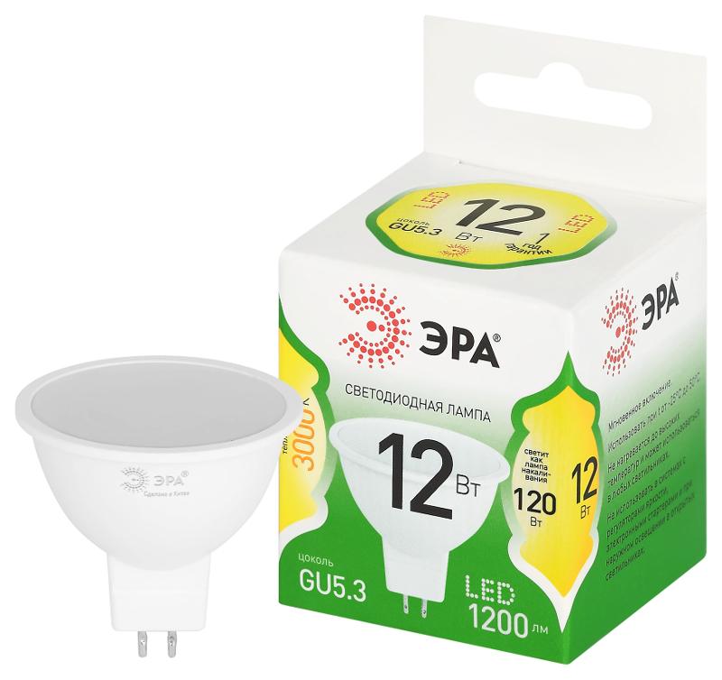 Лампа светодиодная  GREEN LINE LED MR16-12W-830-GU10 GL GU10 12 Вт софит теплый свет | Б0067058 | ЭРА — ЭРА (Энергия света)
