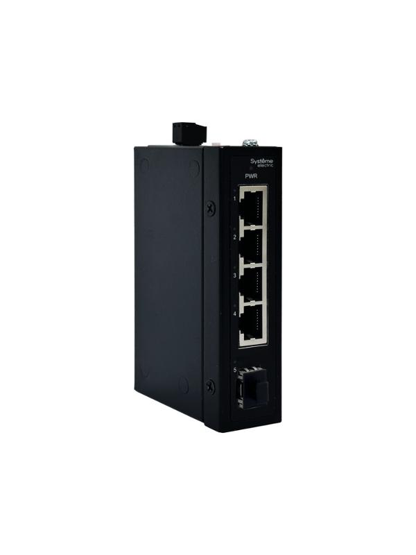 Неуправляемый промышленный коммутатор Ethernet, 4x10/100BaseT, 1x100BaseX SFP | NSETU105T04X01B | SE — Systeme Electric