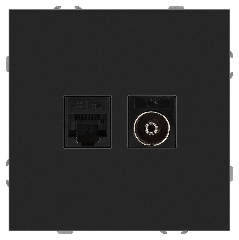 Розетка Galaxy 15-3110-05 комбинированная RJ45+TV IP20 антрацит | Б0070784 | ЭРА — миниатюра 4