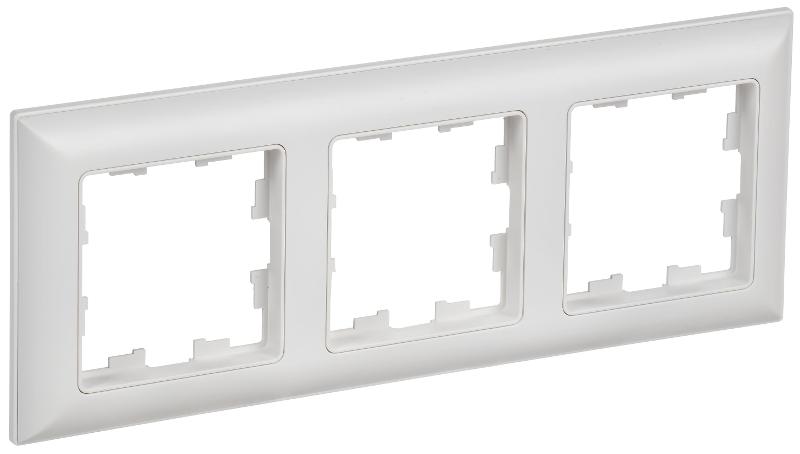 BRITE Рамка 3-местная РУ-3-БрАБ арктический белый/белый  | BR-M32-12-K91 | IEK — IEK (ИЭК)