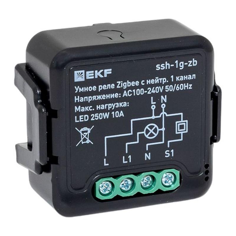 Умное реле в подрозетник 1-канальное с нейтралью Zigbee EKF Connect Select | ssh-1g-zb | EKF — EKF