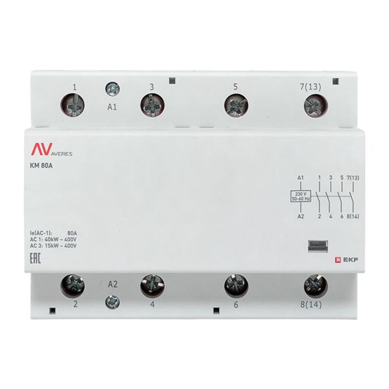 Контактор модульный КМ 80А 4NO 230VAC (6 мод.) AVERES | km-av-6-80-40-230V | EKF — миниатюра 3