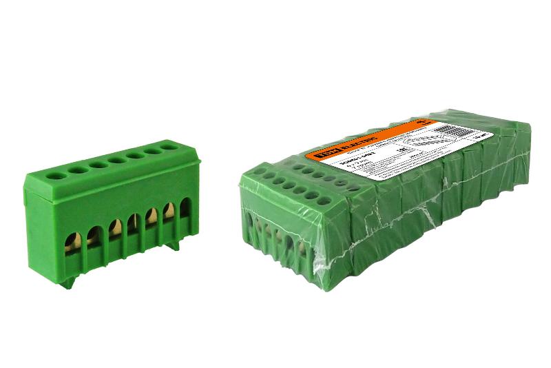 Шина "N" нулевая в изоляторе на DIN-рейку 6x9мм 7 групп  | SQ0801-0082 | TDM — TDM ELECTRIC