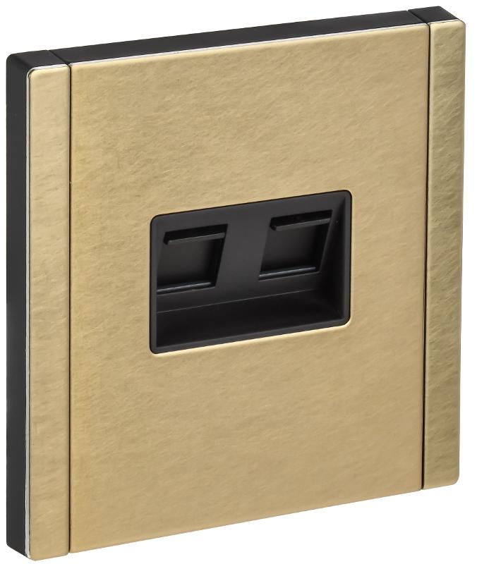 FORTE&PIANO Розетка комп. 2-ая RJ45 кат.5E FP633M металл шампань  | FP-K20-1-M-K37 | IEK — IEK (ИЭК)