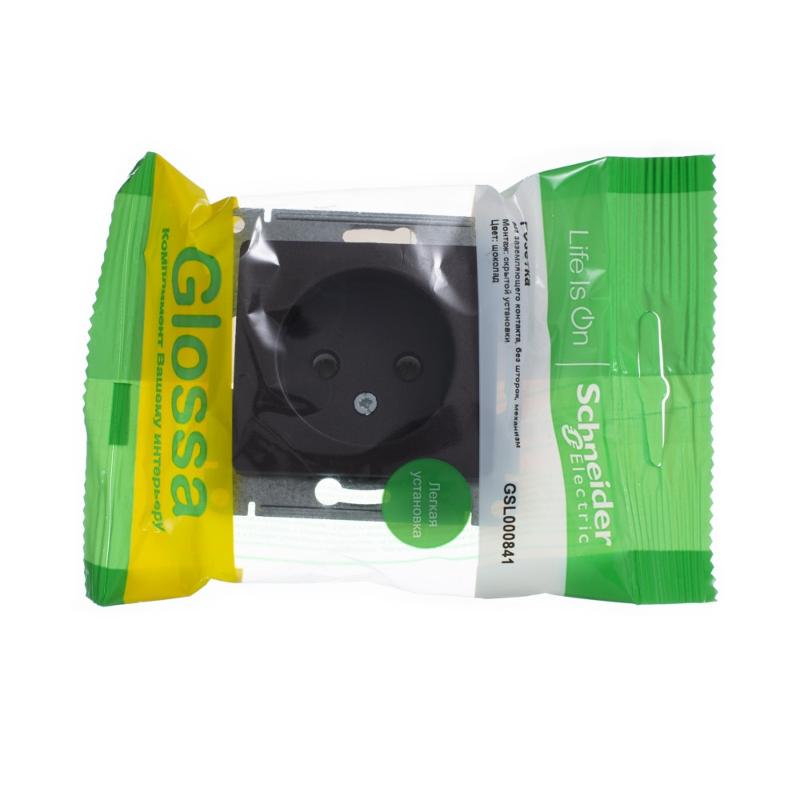 Glossa Шоколад Розетка без заземления, 16А | GSL000841 | SE — миниатюра 2