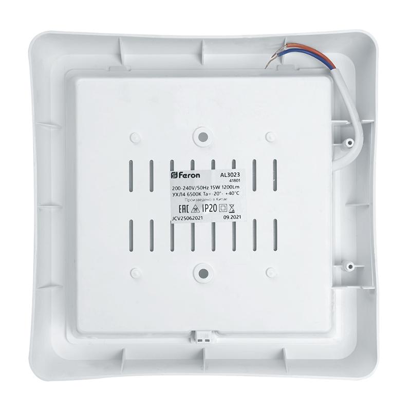 Светильник светодиодный накладной квадратный 10W, 800Lm, 4000K, в пластиковом корпусе, IP20, AL3021 | 41774 | FERON — миниатюра 4