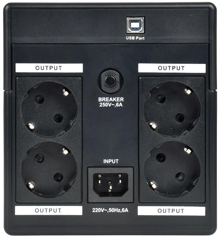ITK ELECTRA ET ИБП 1кВА/0,6кВт с АКБ 2х7AH USB Schuko | EET-1000VA-1-002-S | ITK — миниатюра 3
