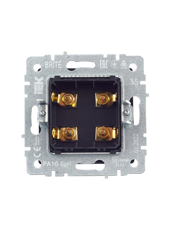 BRITE АудиоРозетка 4-местная РА10-БрЧ черный | BR-S40-K02 | IEK — миниатюра 10