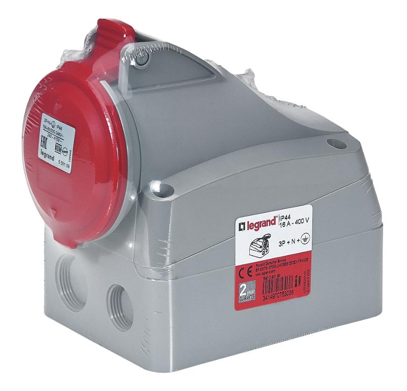 Розетка накладная - 16А -  3К+H+З - 380 В - IP 44 | 090160 | Legrand — Legrand