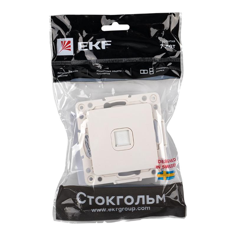 Стокгольм Механизм Розетки Phone 1-местной белый PROxima | EYT01-034-10 | EKF — миниатюра 6