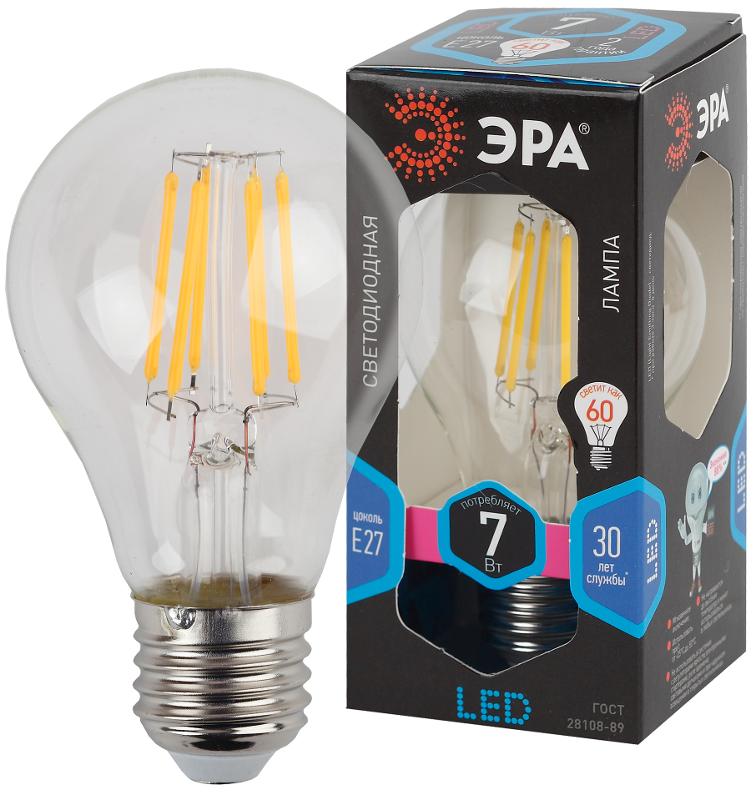 Лампа светодиодная F-LED A60-7W-840-E27 (филамент, груша, 7Вт, нейтр., Е27) | Б0043447 | ЭРА — миниатюра 5