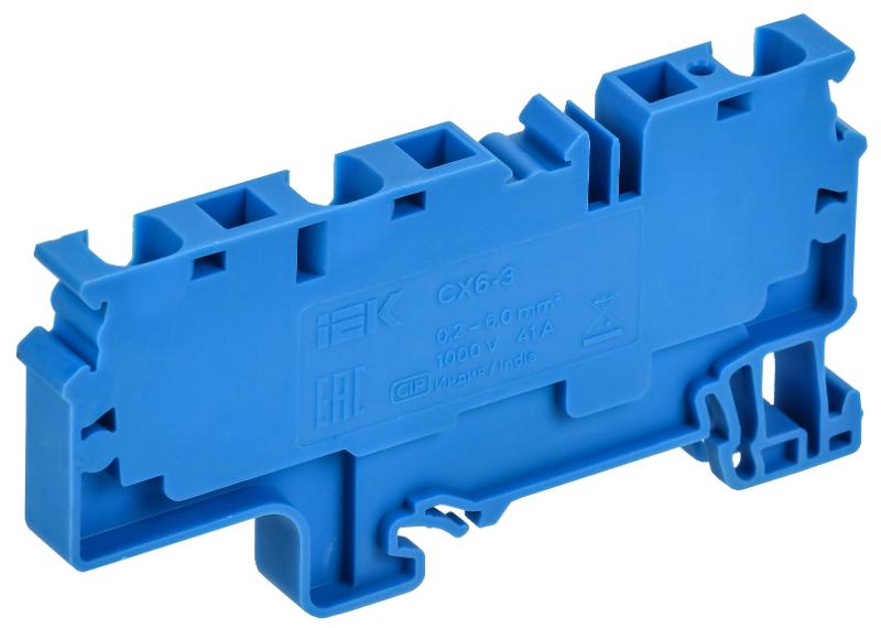 ARMAFIX Клемма пруж. CX6-3 BU 6мм2 3-конт. синяя | AF-CT40-00-3-K07-006 | IEK — миниатюра 2
