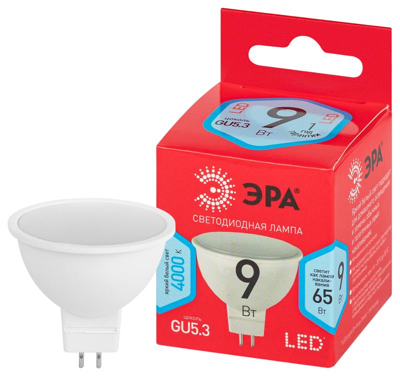Лампа светодиодная LED MR16-9W-840-GU5.3 R (диод, софит, 9Вт, нейтр, GU5.3) | Б0050199 | ЭРА — ЭРА (Энергия света)