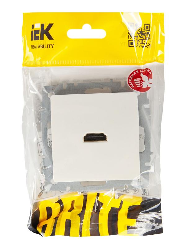 BRITE Розетка HDMI РHDMI-0-БрБ белый  | BR-H10-K01 | IEK — миниатюра 6