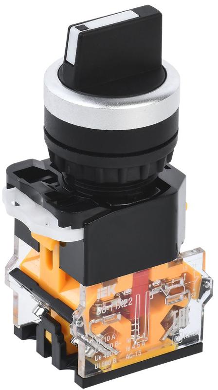 Переключатель D8-11X22 2 полож. 1з+1р черный | BSW30-11X22-3-24-2-K02 | IEK — IEK (ИЭК)