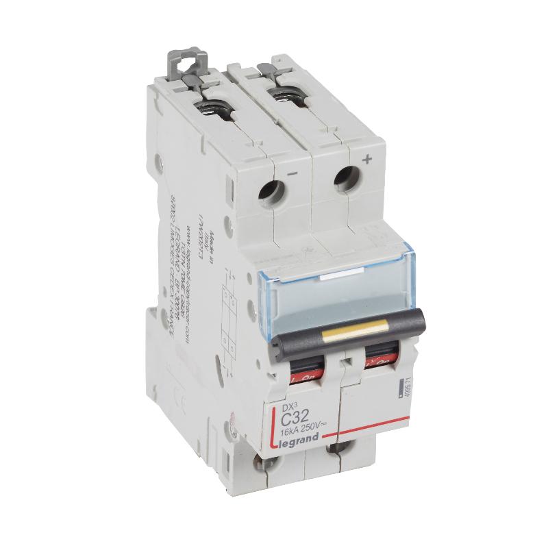 Выключатель автоматический двухполюсный DX3 DC 10000 32А C 16кА | 409571 | Legrand — Legrand