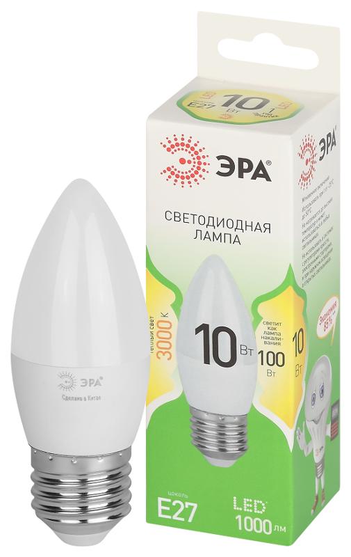 Лампа светодиодная  GREEN LINE LED B35-10W-830-E27 GL E27 10 Вт свеча теплый свет | Б0067097 | ЭРА — миниатюра 1