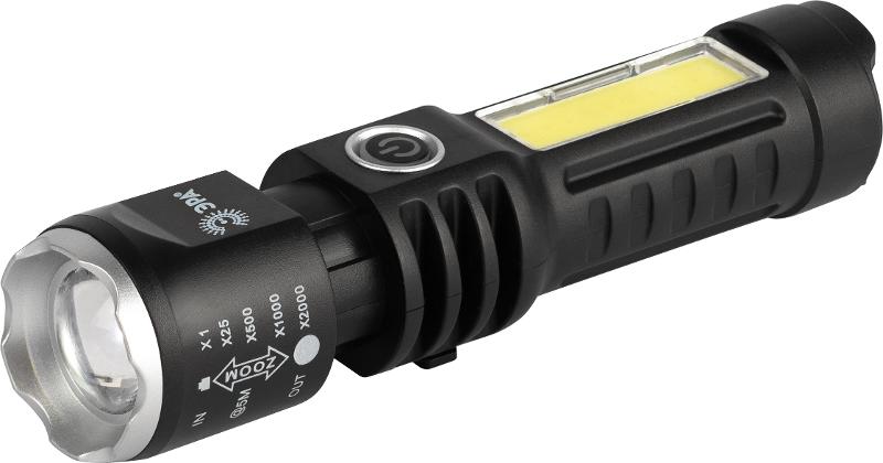 Светодиодный фонарь  UA-403 универсальный аккумуляторный 5 Вт LED + 3 Вт COB оптический Zoom 4 режима USB type C | Б0069805 | ЭРА — миниатюра 4