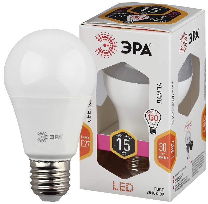 Лампа светодиодная LED 15Вт Е27 220В 2700К smd A60 груша | Б0020592 | ЭРА — ЭРА (Энергия света)